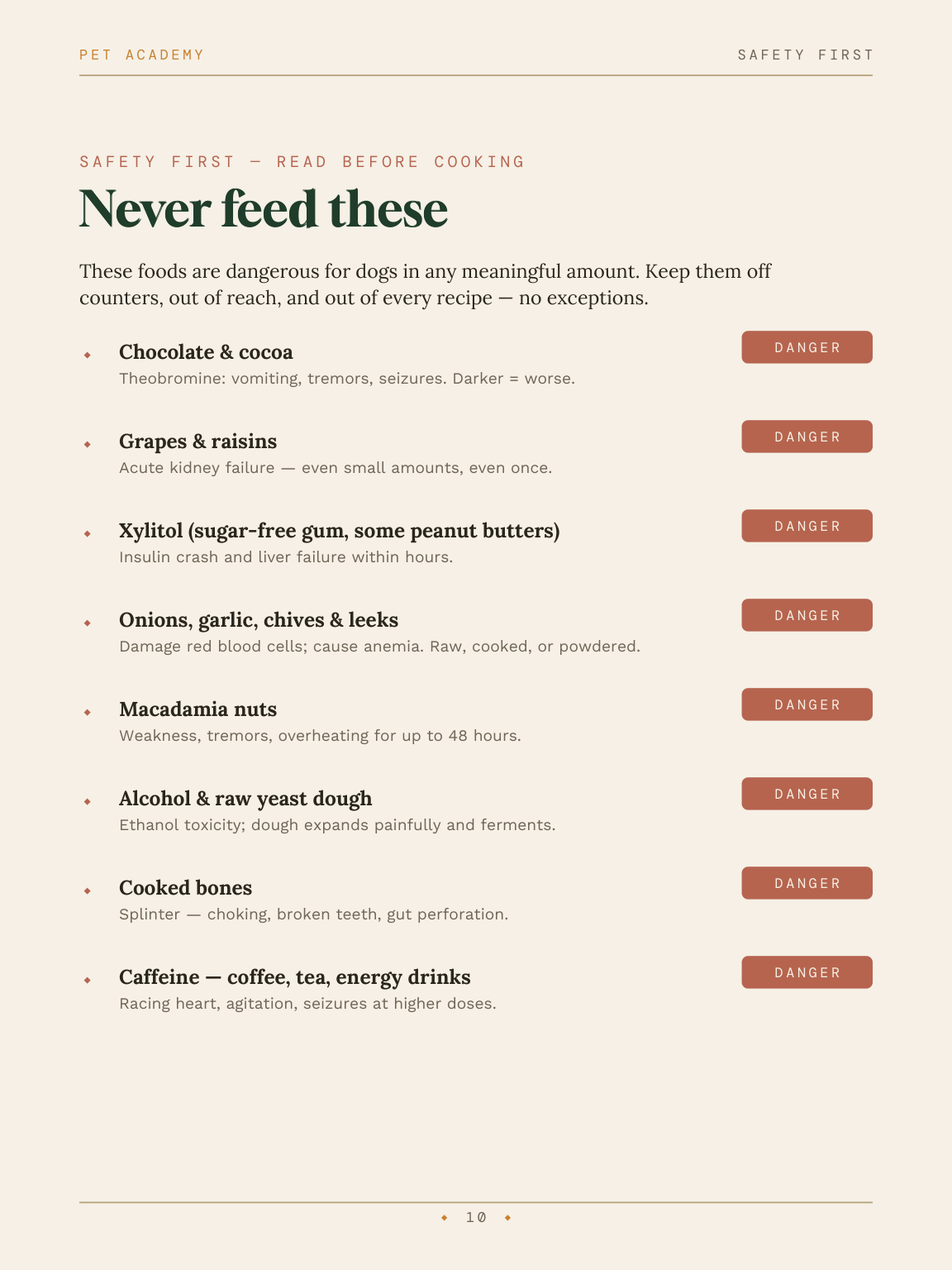 Safety — toxic foods
